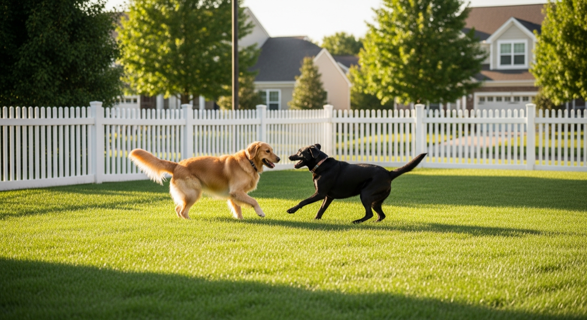 Happy dogs, clean yard